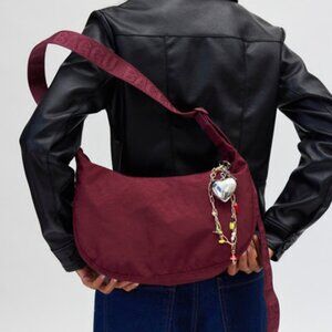 BAGGU Medium Nylon Crescent Bag - Oxblood